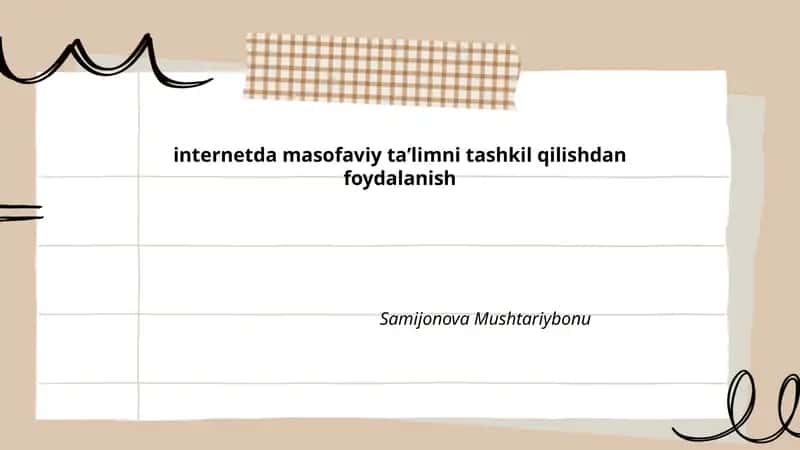Internetda masofaviy ta'lim