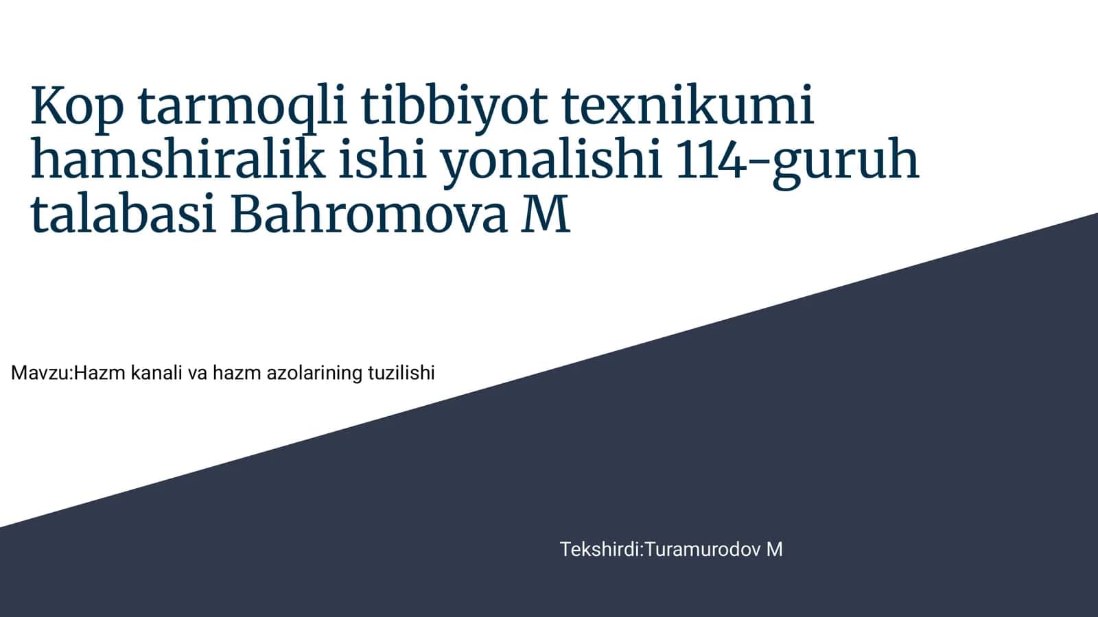 Kop tarmoqli tibbiyot texnikumi