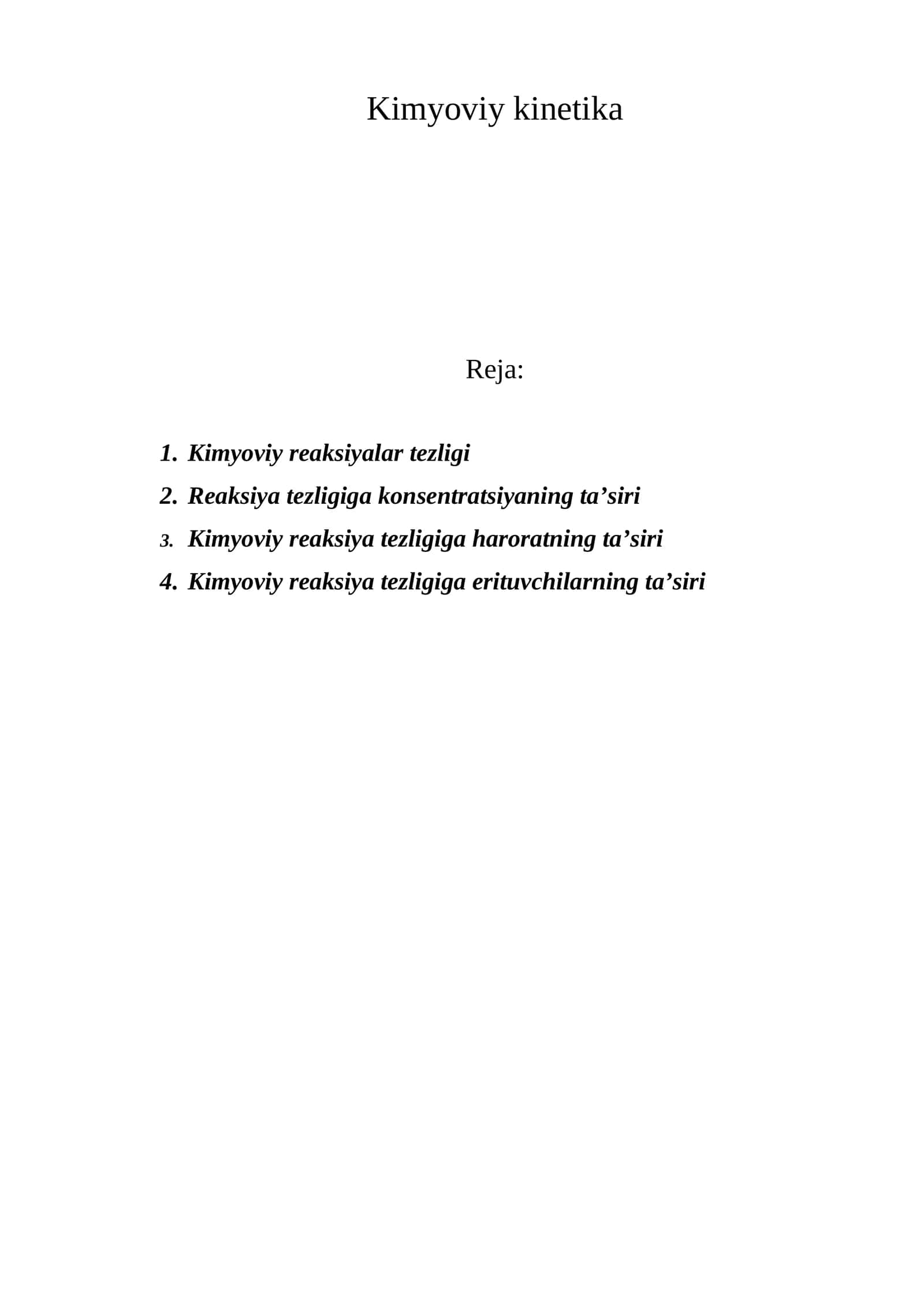 Kimyoviy kinetika