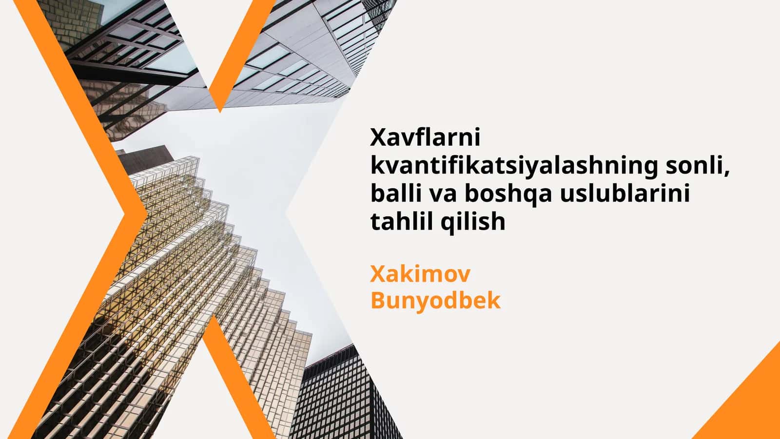 Xavflarni kvantifikatsiyalashning sonli, balli va boshqa uslublarini tahlil qilish