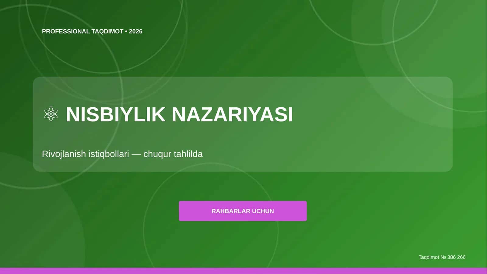 Nisbiylik nazariyasi: rivojlanish istiqbollari