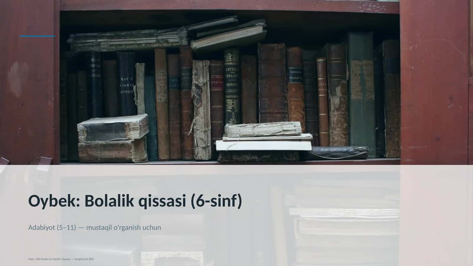 Oybek: Bolalik qissasi (6-sinf)