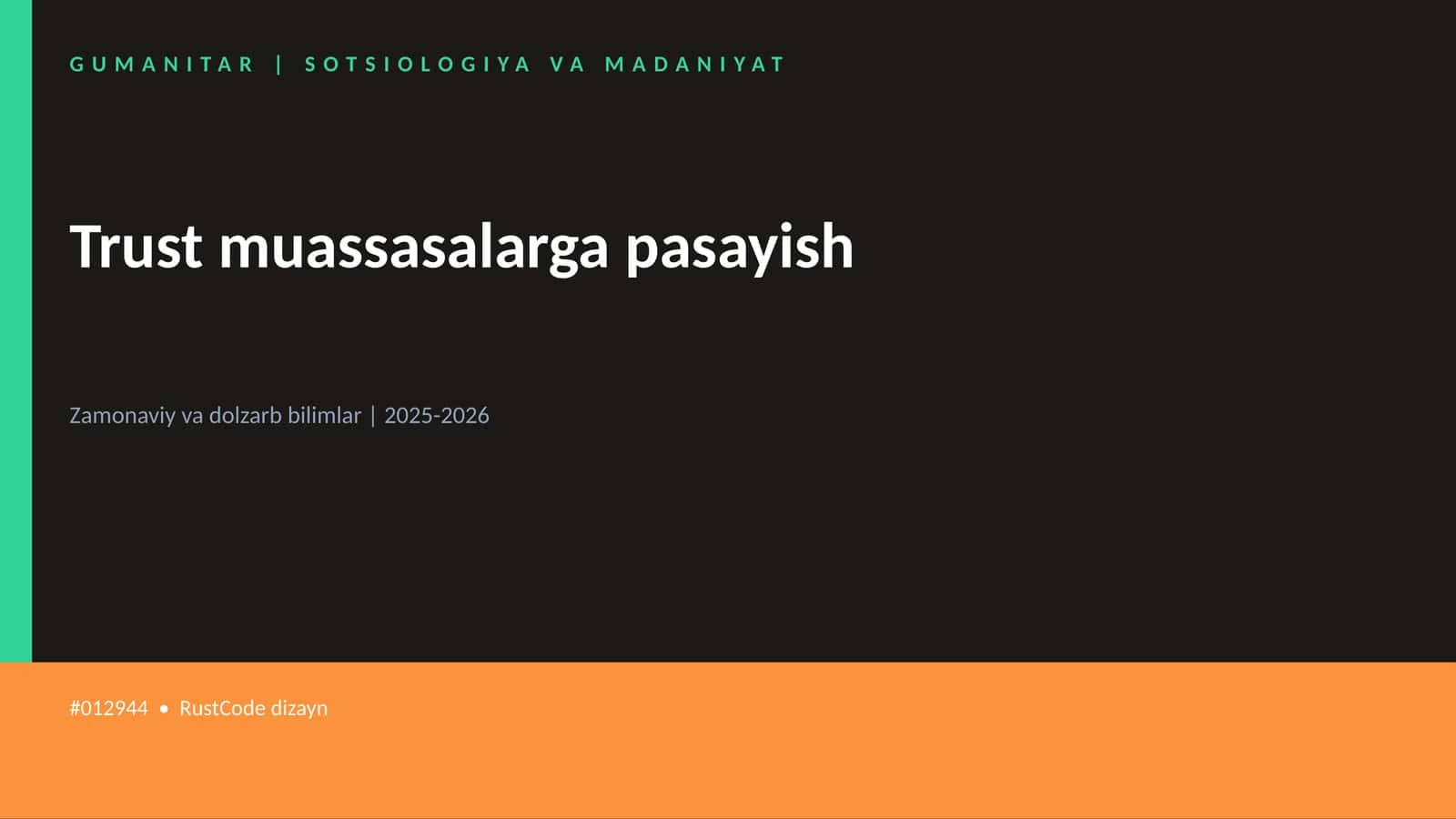 Trust muassasalarga pasayish