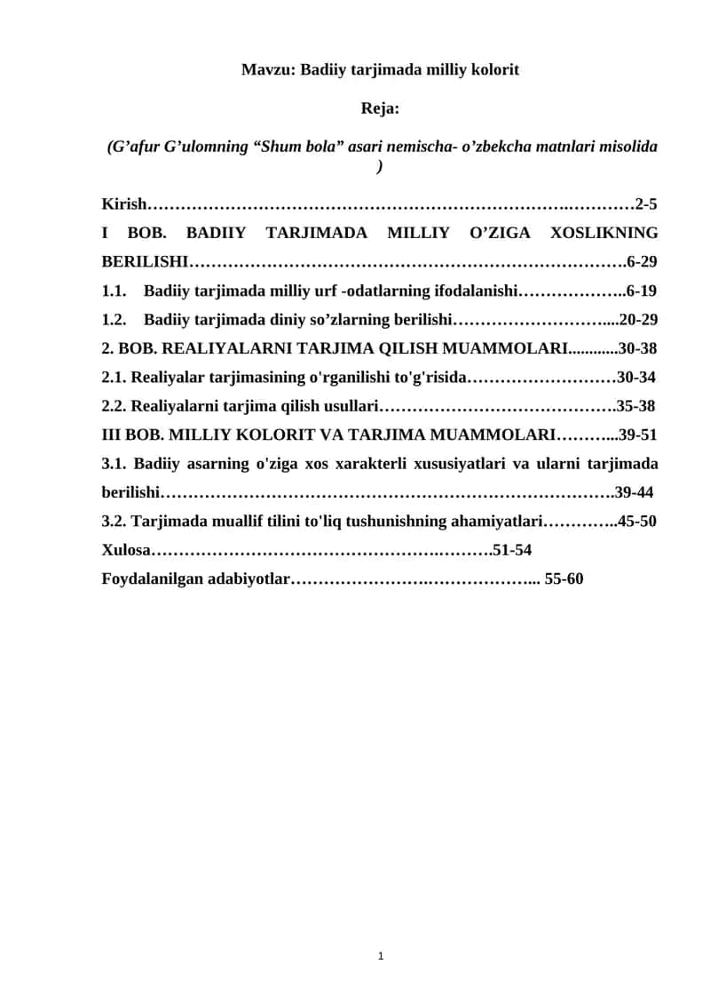 Badiiy tarjimada milliy kolorit