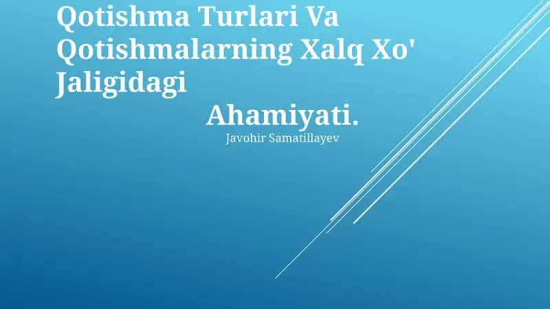 Qotishma Turlari Va Qotishmalarning Xalq Xo' Jaligidagi Ahamiyati
