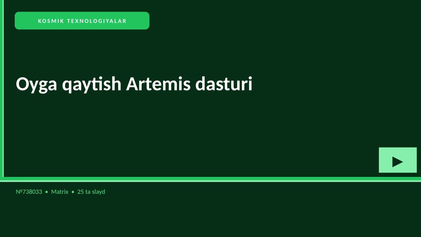 Oyga qaytish Artemis dasturi