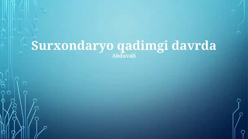 Surxondaryo qadimgi davrda