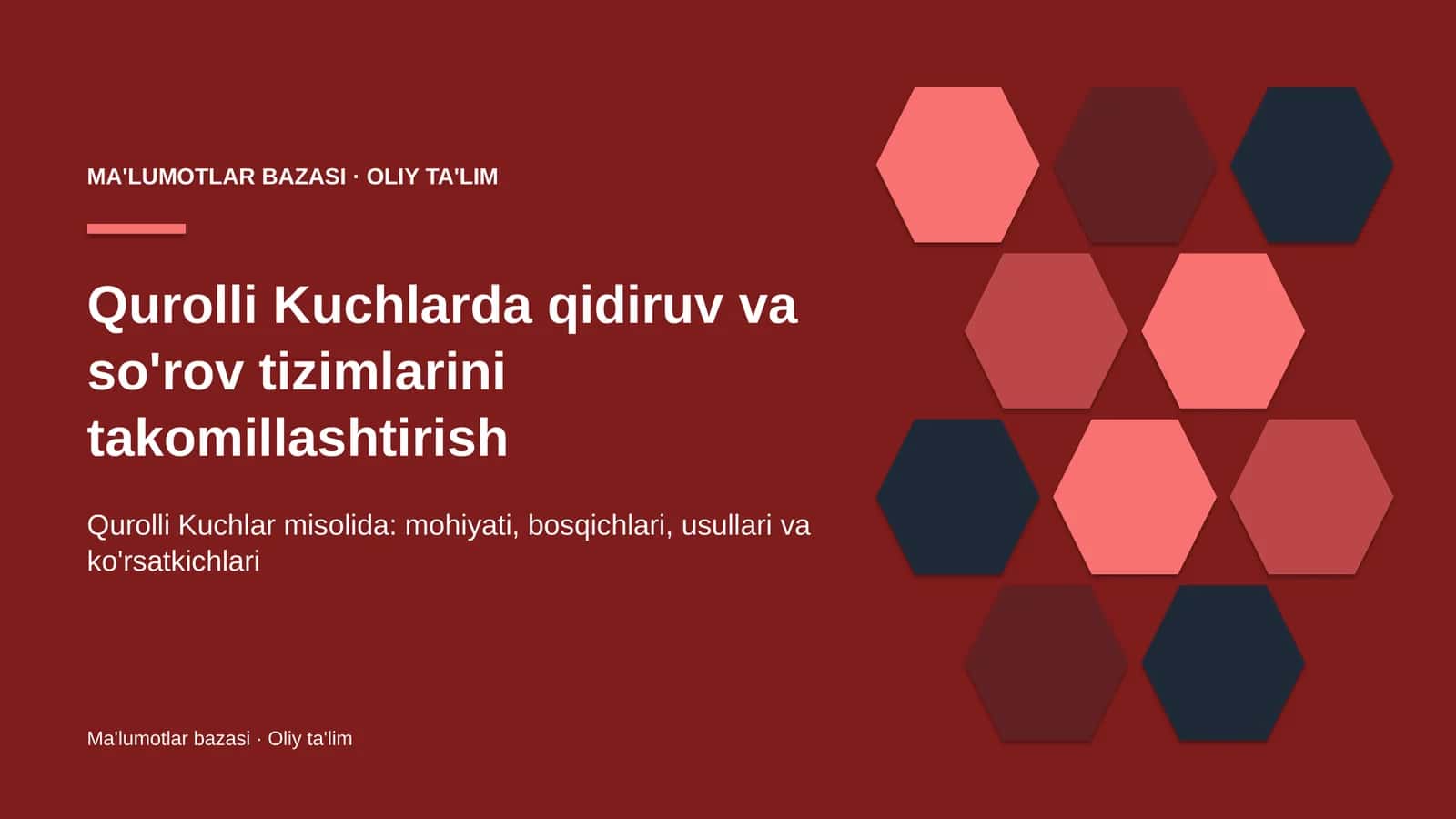 qurolli kuchlarda qidiruv va so'rov tizimlarini takomillashtirish 7427