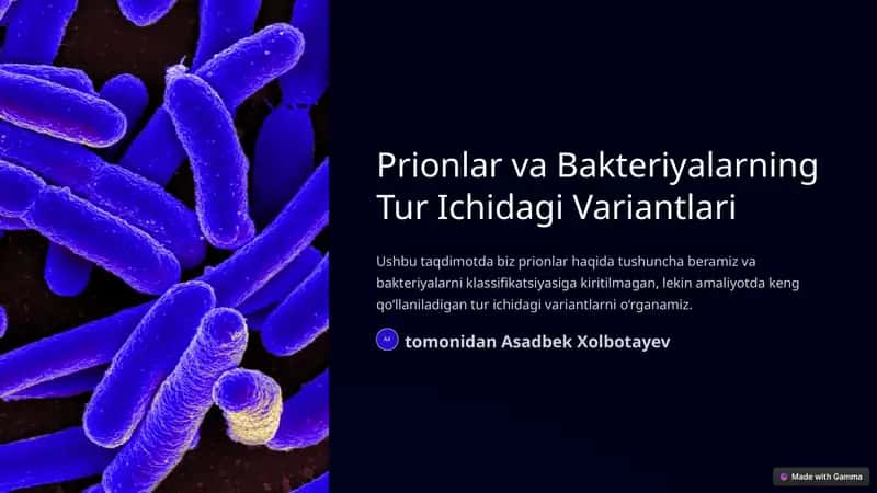 Prionlar va Bakteriyalarning Tur Ichidagi Variantlari