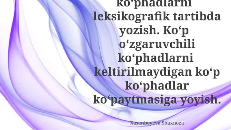 Ko'p o'zgaruvchili ko‘phadlarni yozish