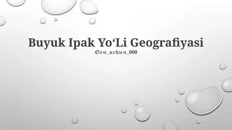 Buyuk Ipak YoʻLi Geografiyasi