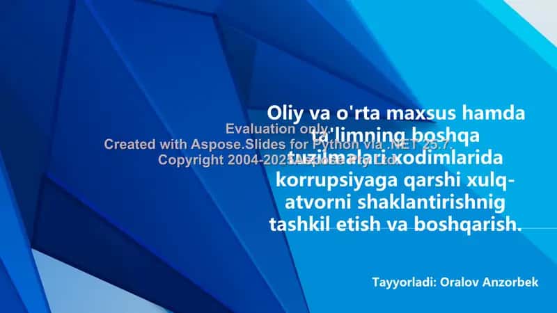 Korrupsiyaga qarshi kurashish "Komplaens-nazorat" tizimi