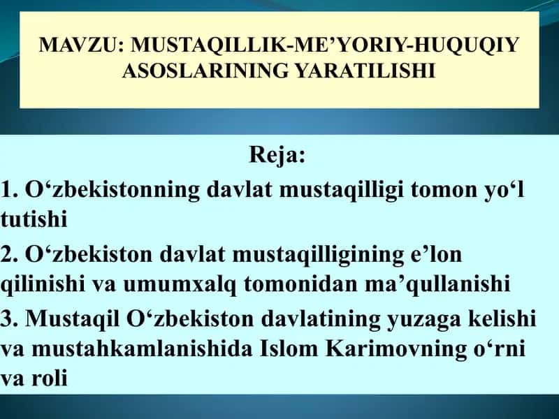 O‘zbekistonning eng yangi tarixi