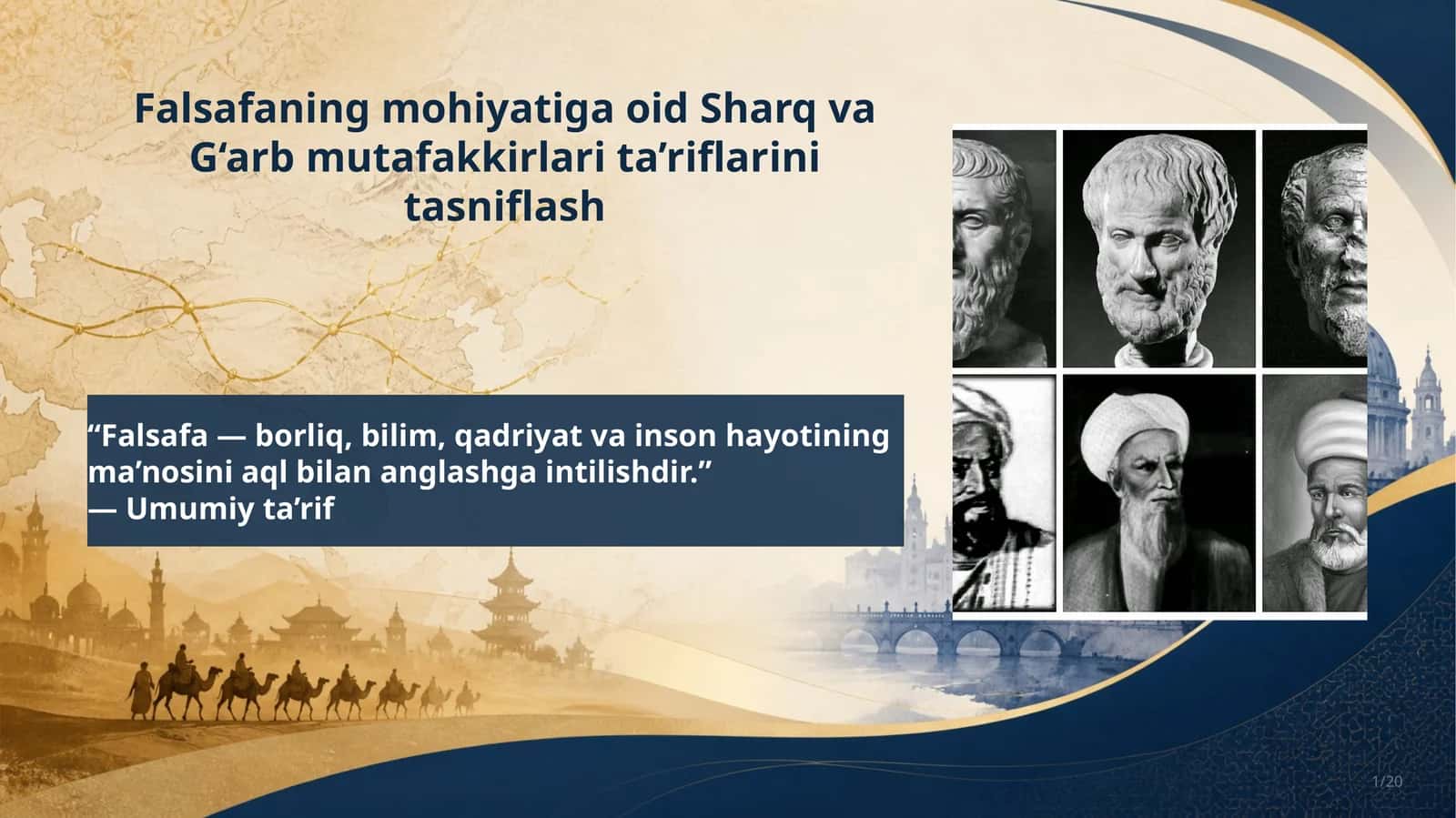 Falsafaning mohiyatiga oid Sharq va G‘arb mutafakkirlari ta’riflarini tasniflash