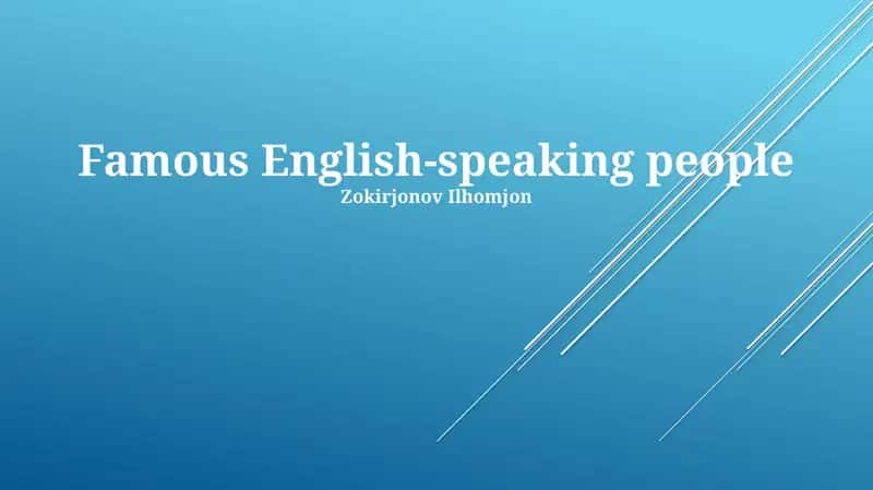 Famous English-speaking people