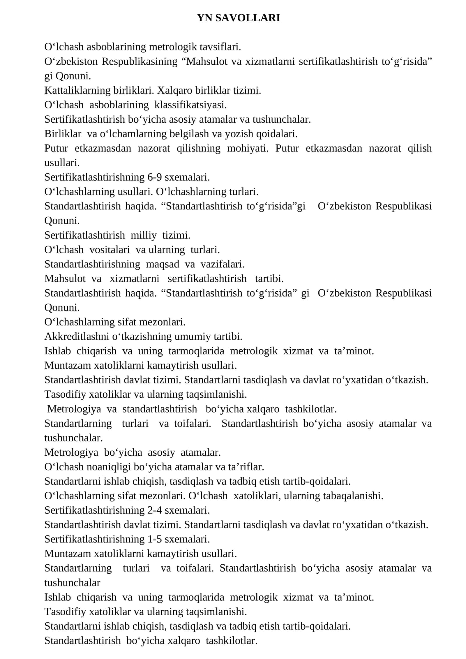 O‘lchash asboblarining metrologik tavsiflari