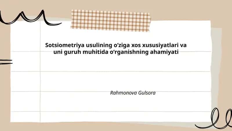 Sotsiometriya usuli