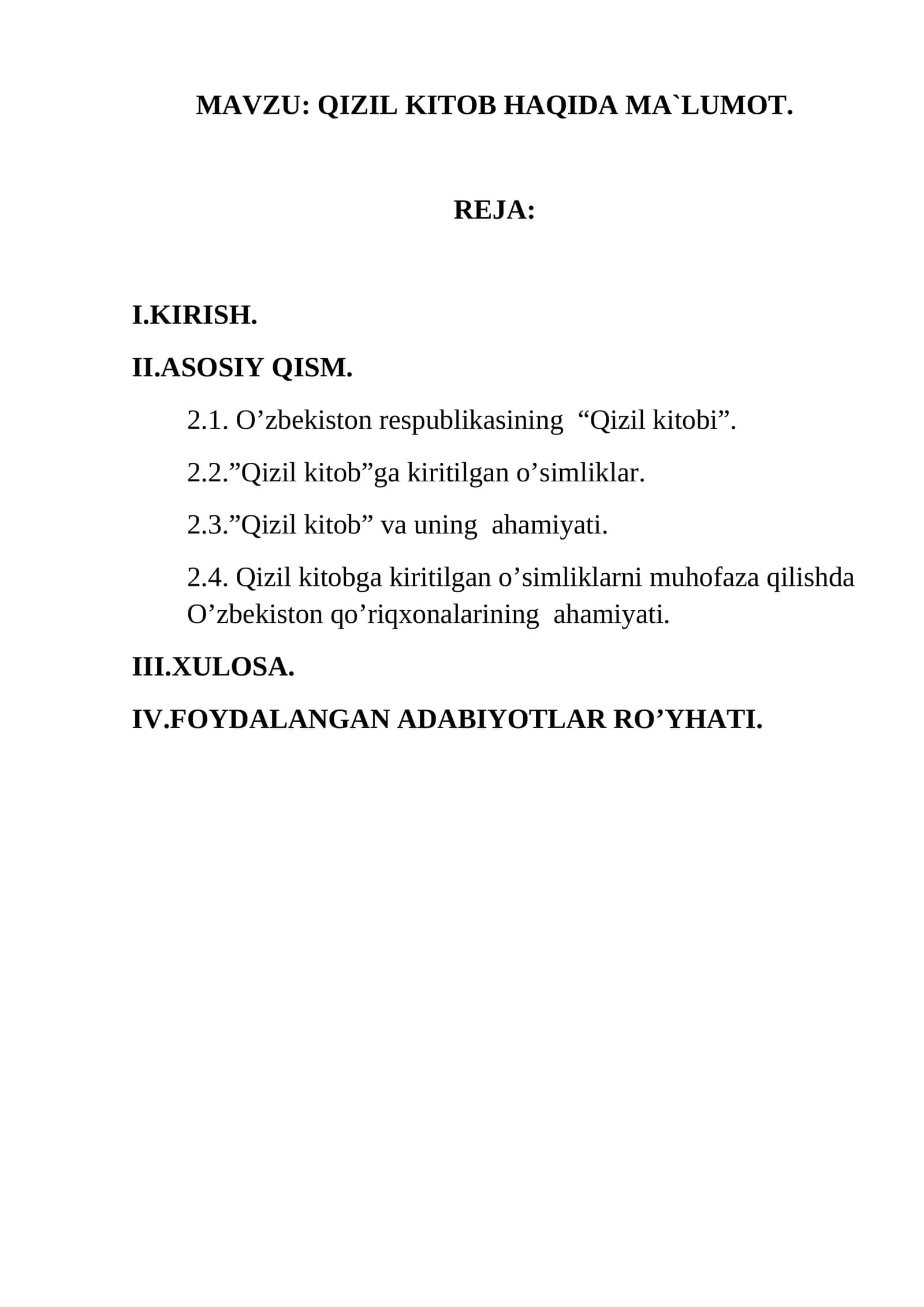 Qizil Kitob Haqida Ma'lumot