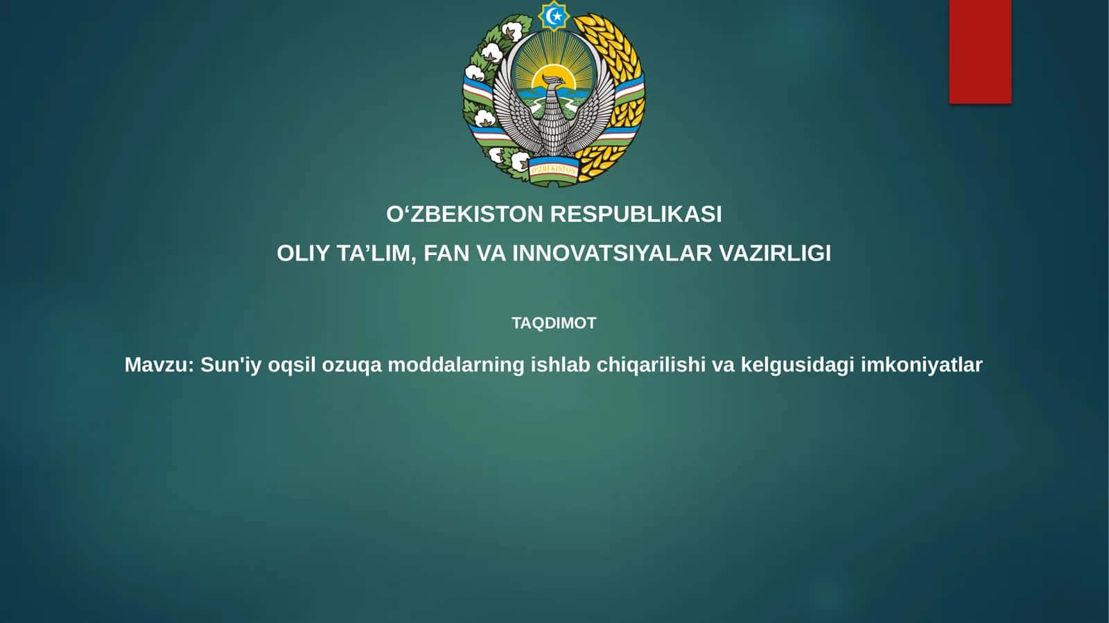 Sun'iyoq sil oziq moddalari ishlab chiqarish