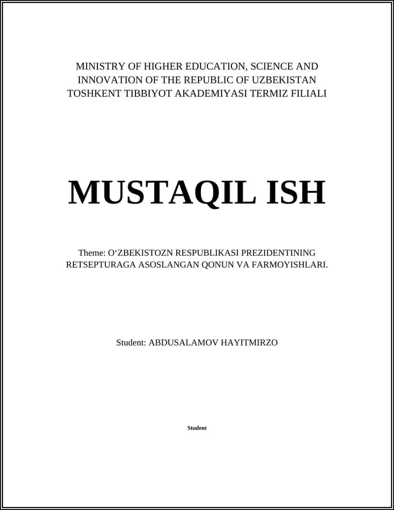 Legal Framework for Economic Reforms in Uzbekistan