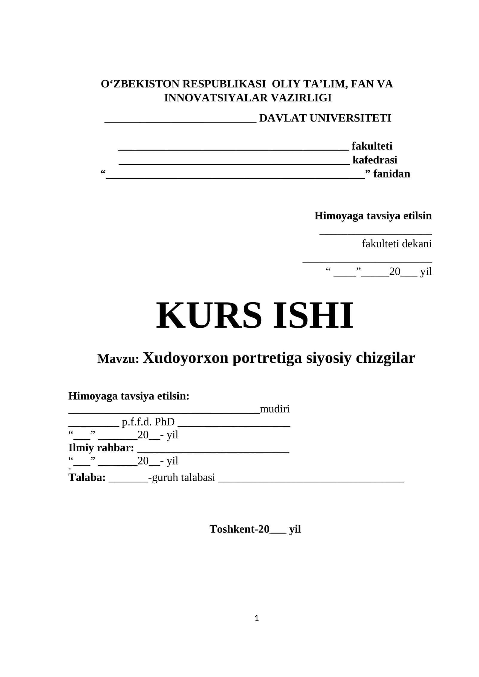 Xudoyorxon portretiga siyosiy chizgilar