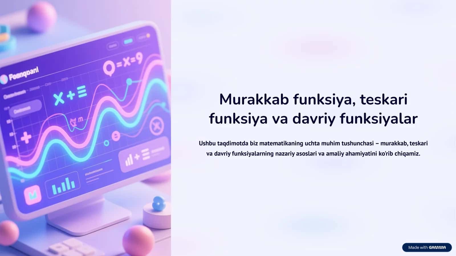 Murakkab funksiya, teskari funksiya va davriy funksiyalar