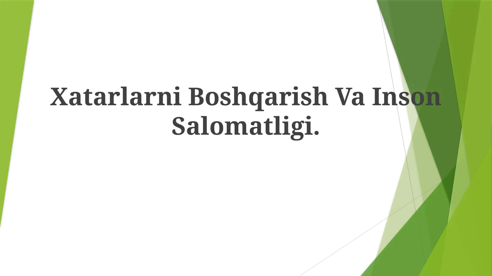 Chivinlarga qarshi kurash va inson salomatligi