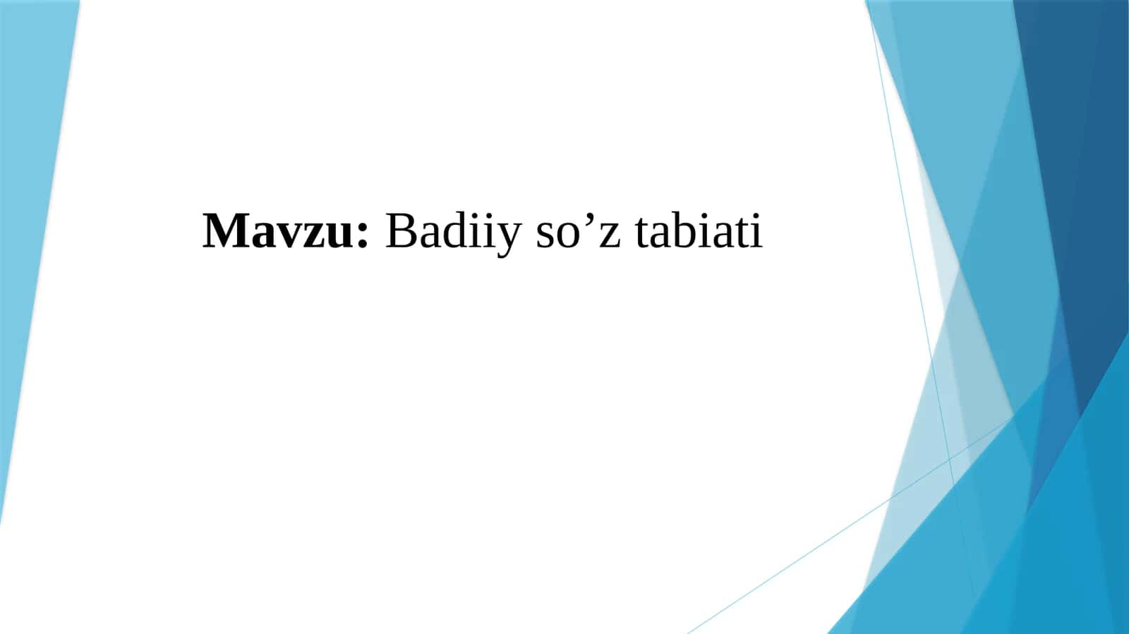Badiiy so’z tabiati