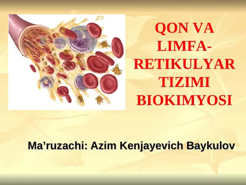QON VA LIMFA-RETIKULYAR TIZIMI BIOKIMYOSI