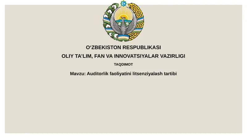 Auditorlik faoliyati litsenziyalash