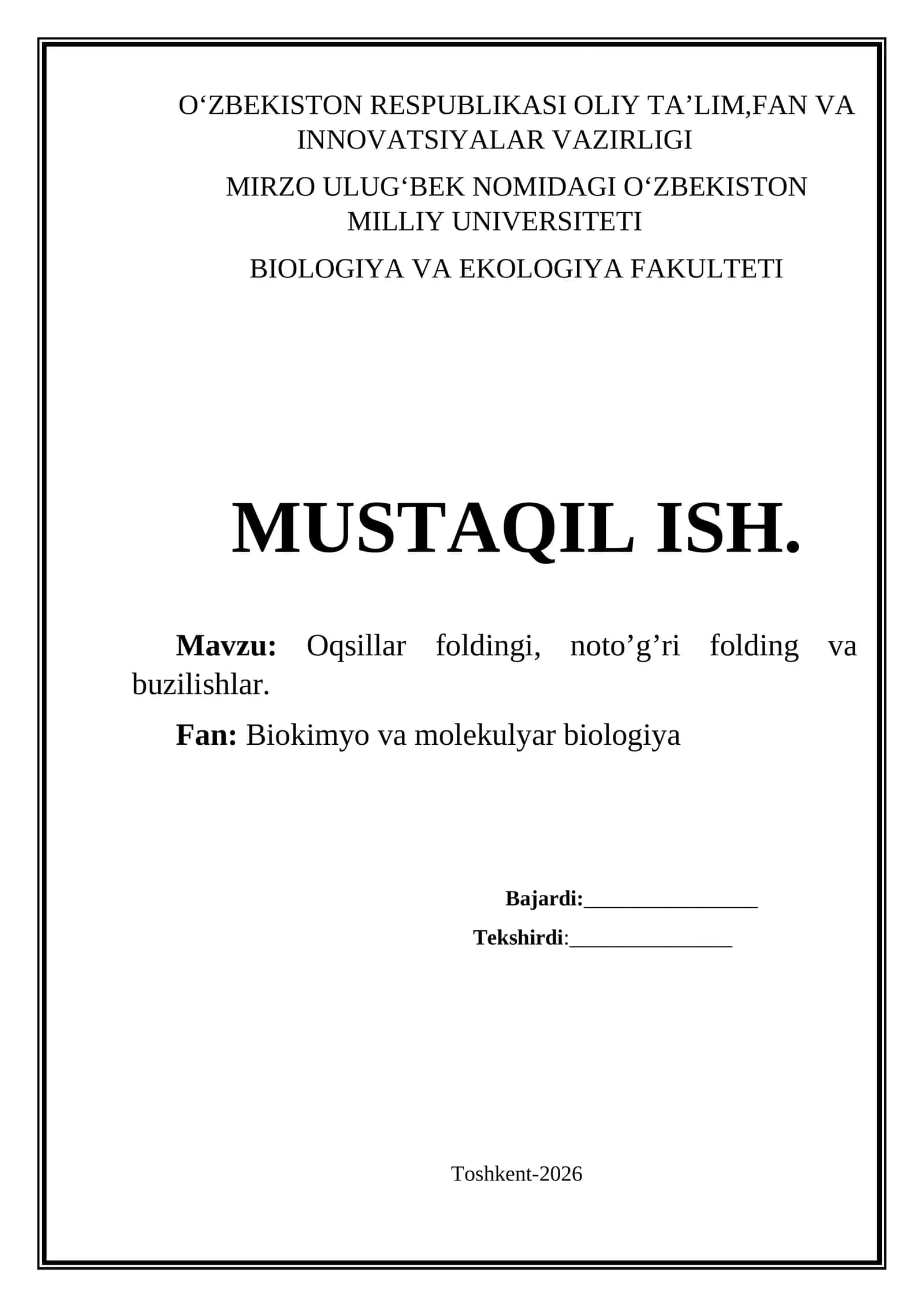 Oqsillar foldingi