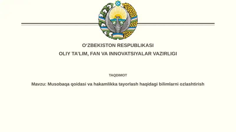 Musobaqa qoidalari asoslari
