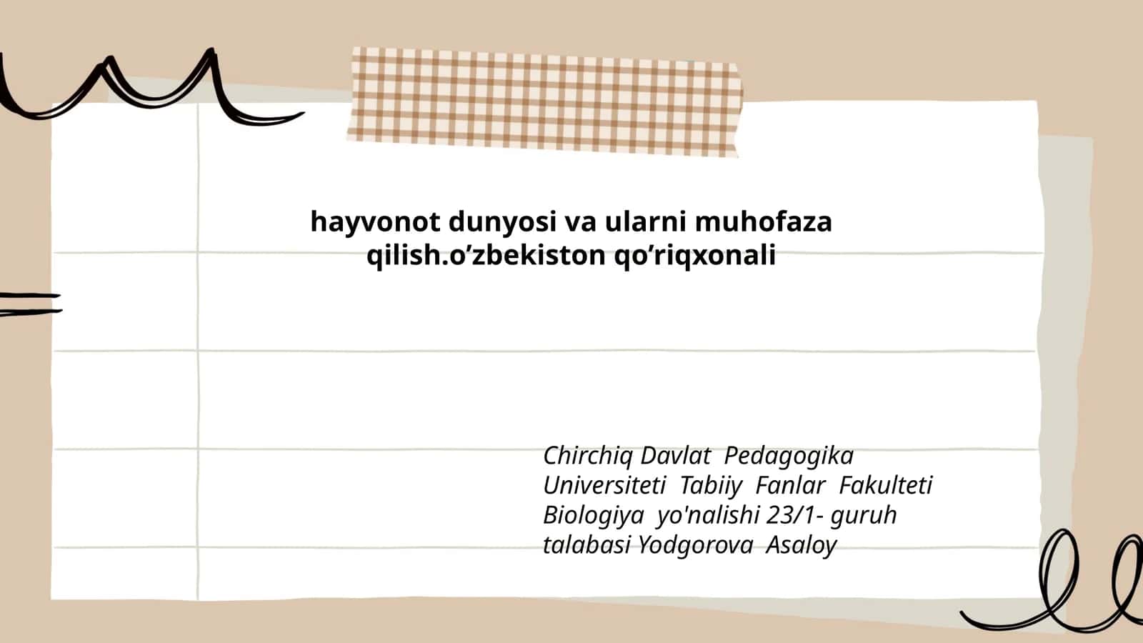 Biologiya yo'nalish talabasi