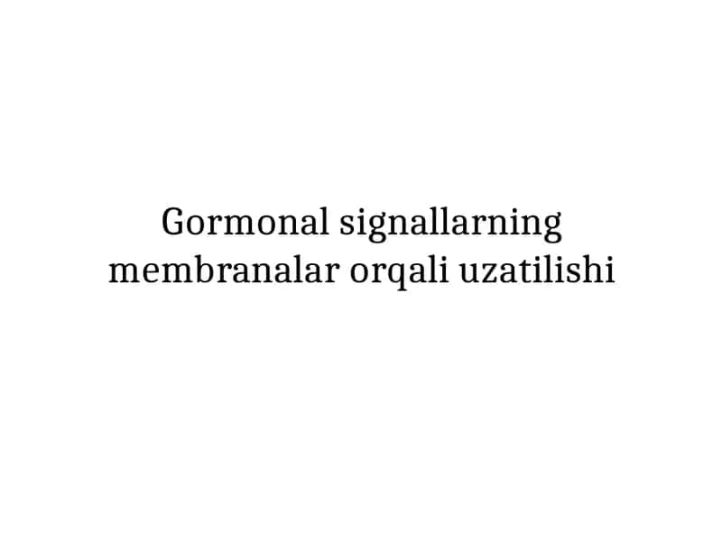 Gormonal signallar