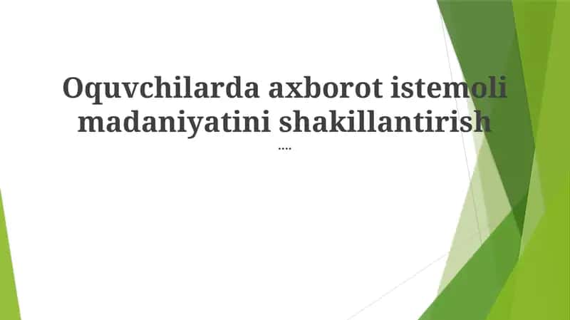 Axborot Savodxonligini Darslikka Integratsiya Qilish