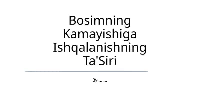 Bosimning Kamayishiga Ishqalanishning Ta'Siri