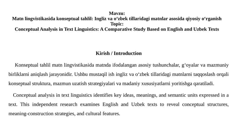 Conceptual Analysis in Text Linguistics