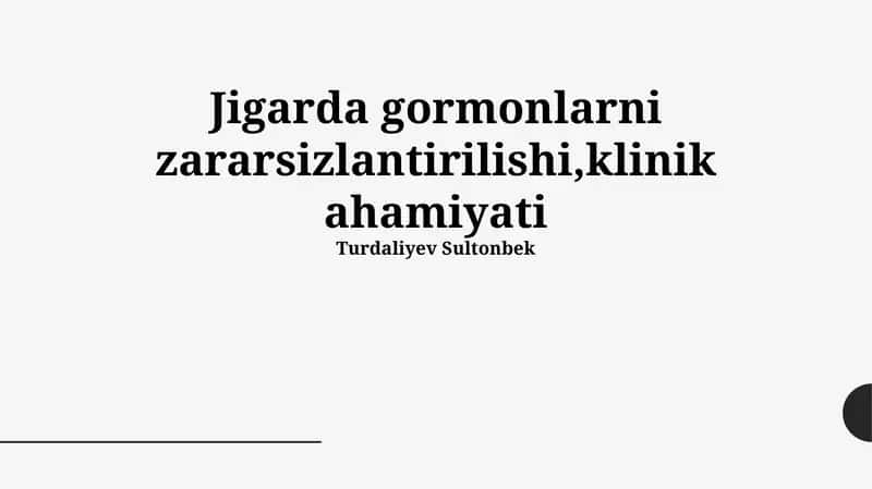 Jigar gormonlarining neytrallashuvi