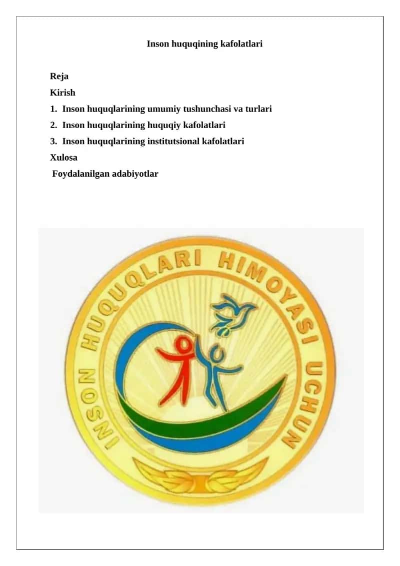 Inson huquqining kafolatlari
