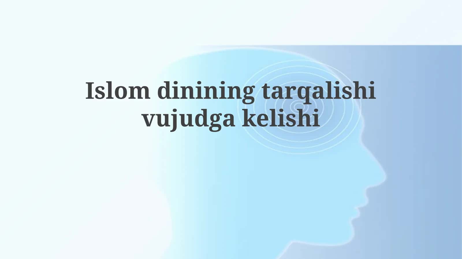 Islomdinining tarqalishi va vujudga kelishi