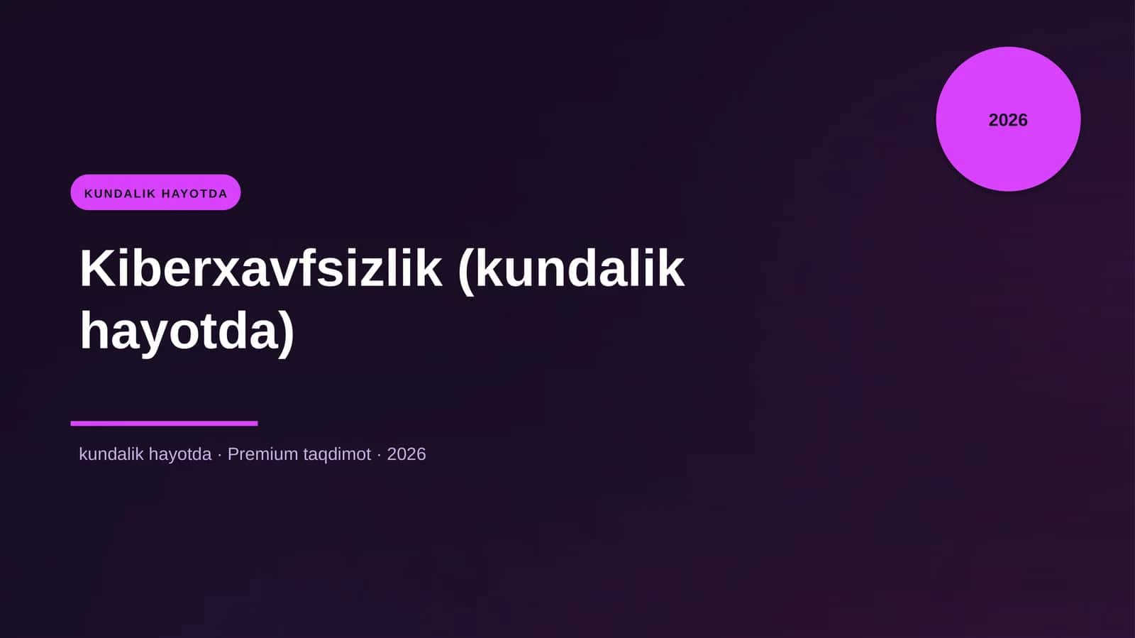 Kiberxavfsizlik (kundalik hayotda)