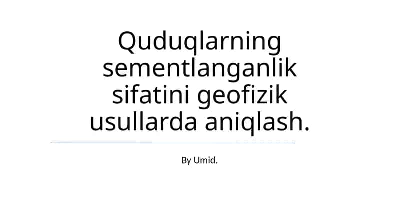 Tsement tahlili geofizik usullarda