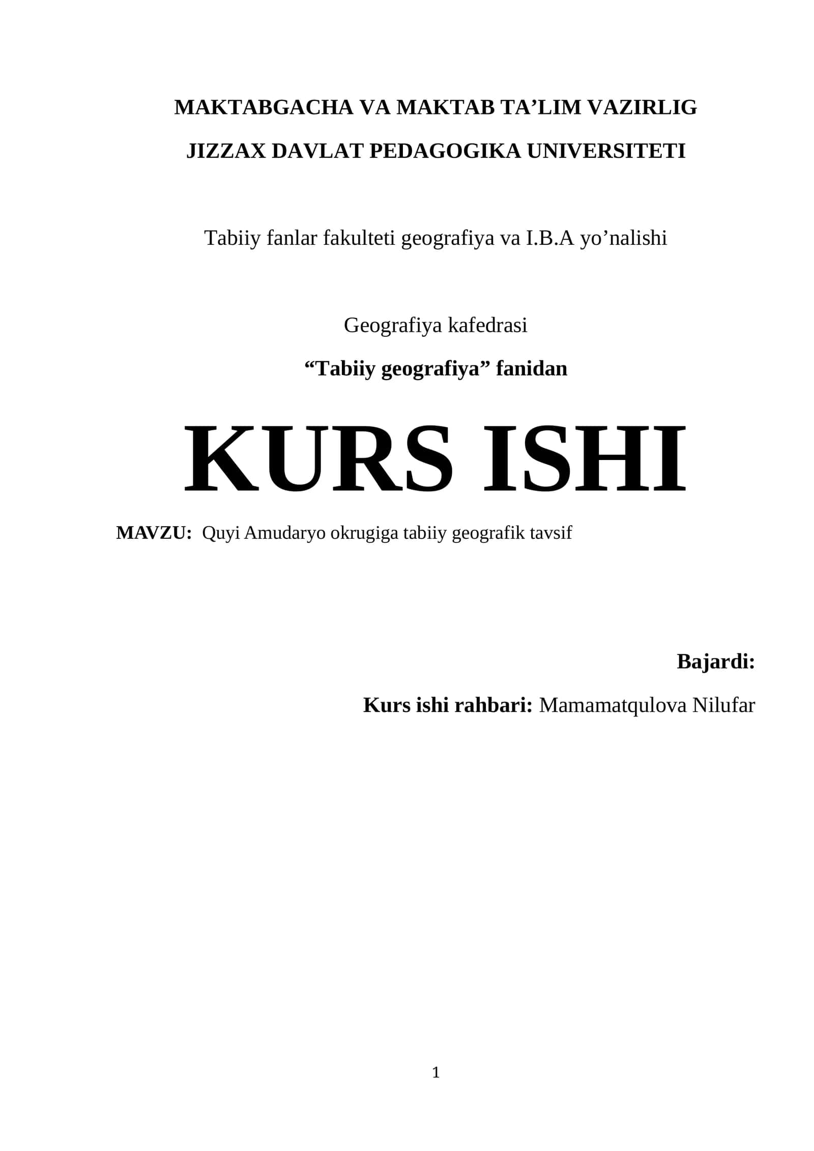 Quyi Amudaryo okrugiga tabiiy geografik tavsif