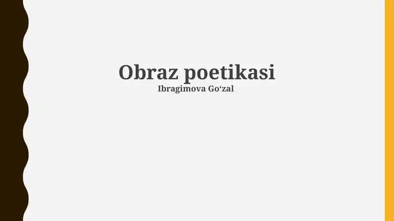 Obraz poetikasi