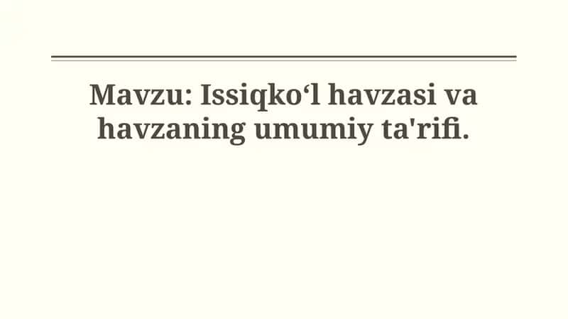Issiqko'l havzasi