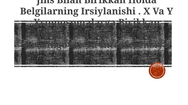 Jins Bilan Birikkan Holda Belgilarning Irsiylanishi. X Va Y Xromosomalarga Birikkan Holdagi Irsiylanish. Qosh Krosingover Va Interferensiya
