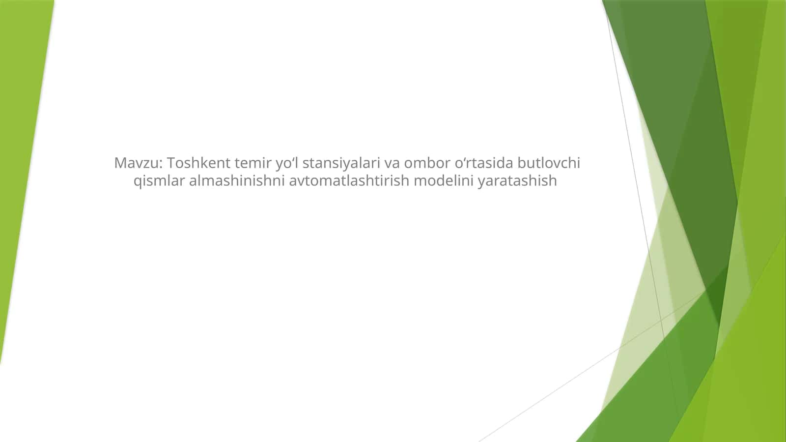 Butlovchi qismlar va ularning temir yo‘l transportida ahamiyati
