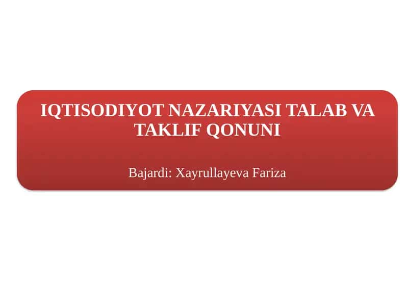 Talablar va qondirilish darajasi