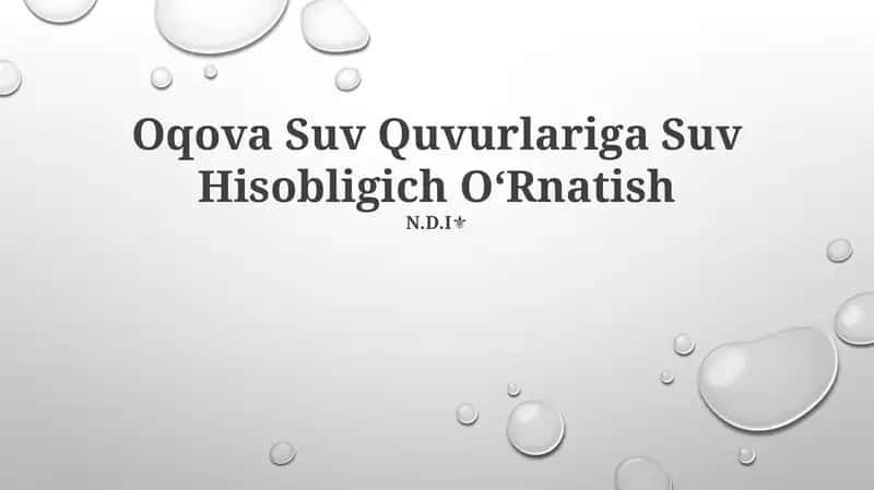 Suvoqova Suv Quvurlariga Suv Hisobligich OʻRnatish
