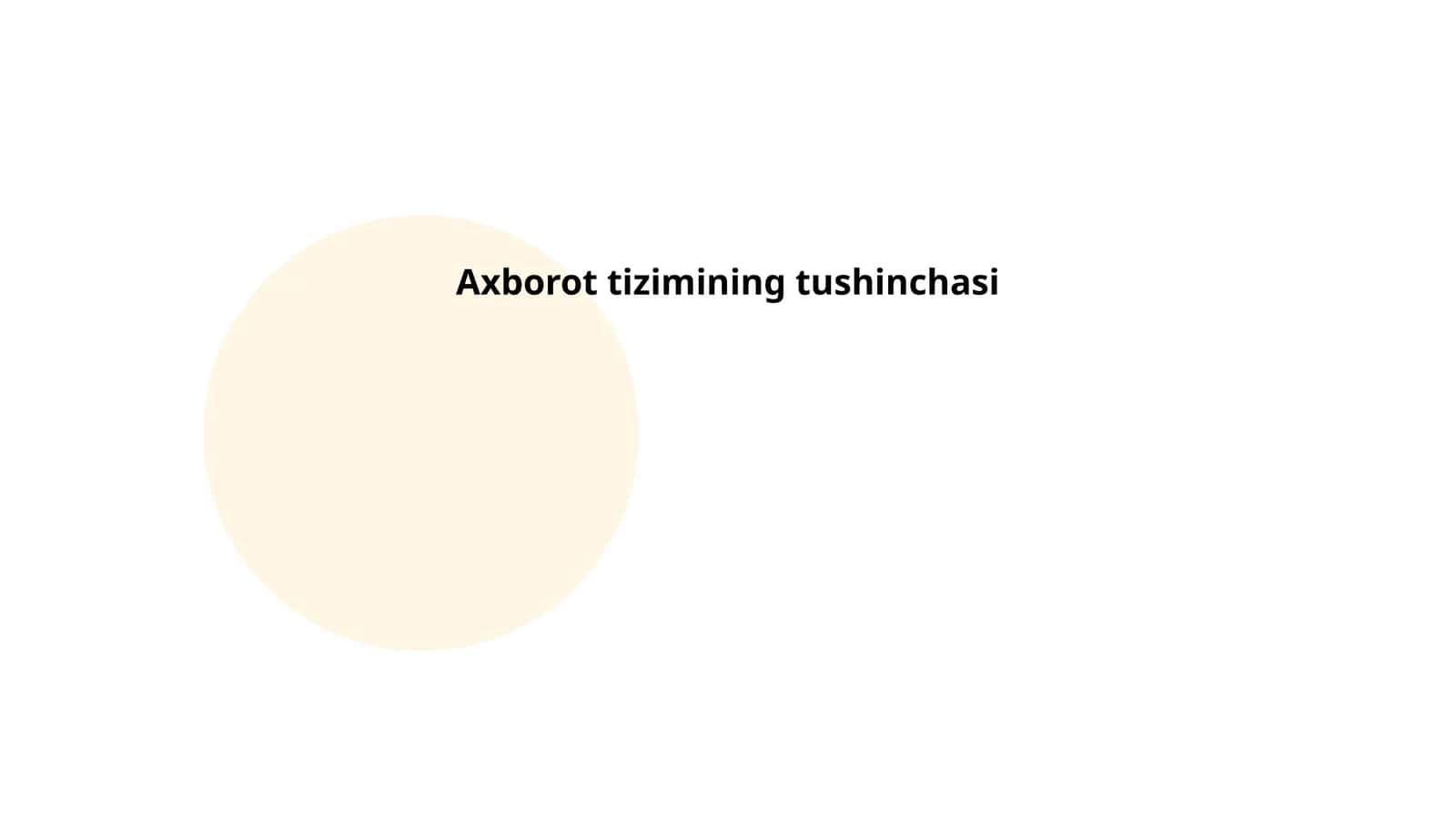 Axborot tizimining tushinchasi